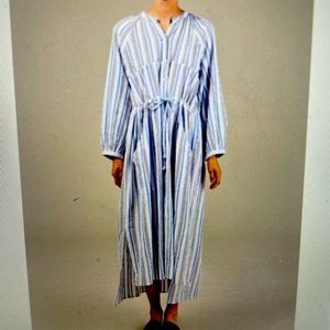Apiece Apart blue stripe dress